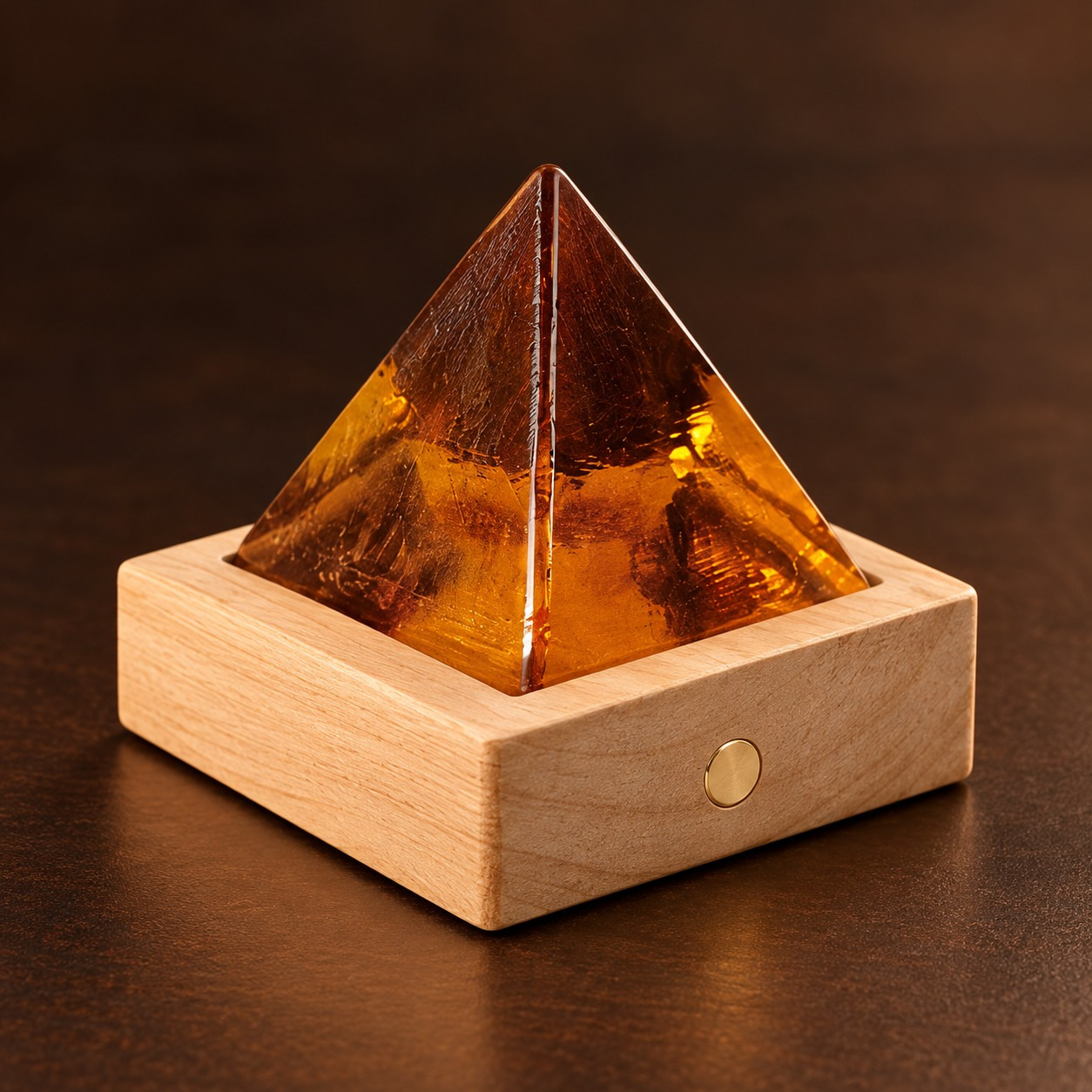 晶石摆件(琥珀色金字塔)第3张图片