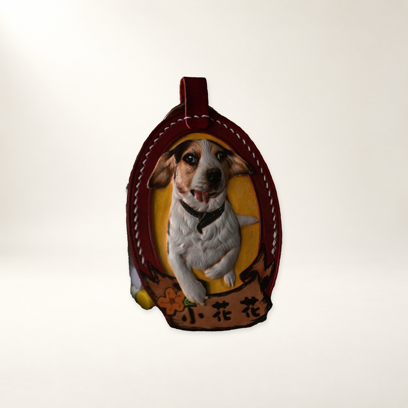 红色猫咪椭圆车挂第1张图片